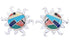 Southwest Jewelry Multicolor Sterling Silver Sun Post Earrings AW68303